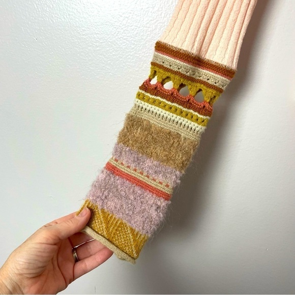 Free People Mixed Up Sweater Cuff Thermal Top – Size Small Petite - Picture 5 of 10